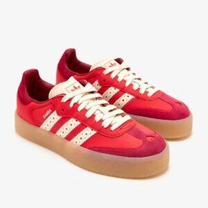 Adidas Samba Red and Cream Sneakers Valentine Heart cutout